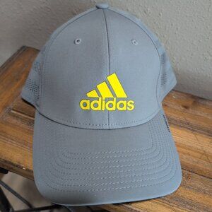 Adidas Aeroready Strapback Hat Baseball Running Golf Gray Ball Cap Logo